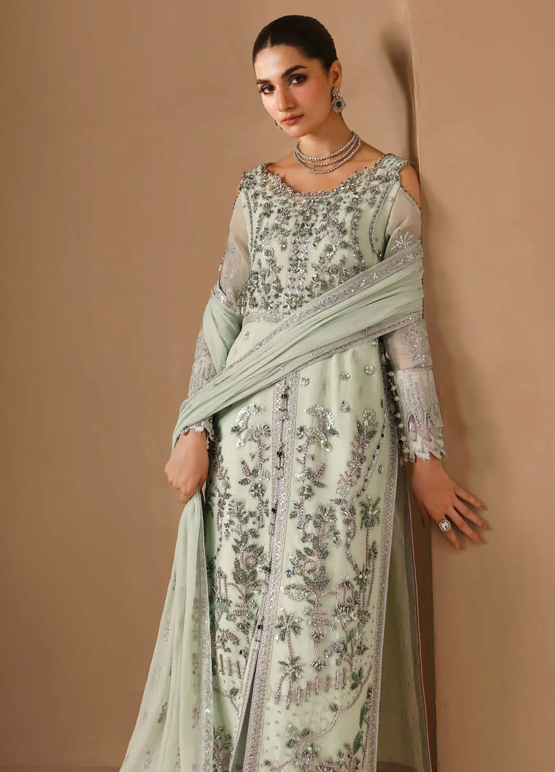 Reena By Alizeh Embroidered Chiffon Suit Unstitched 3 Piece AFB24RW D-07 Sahar - Formal Collection