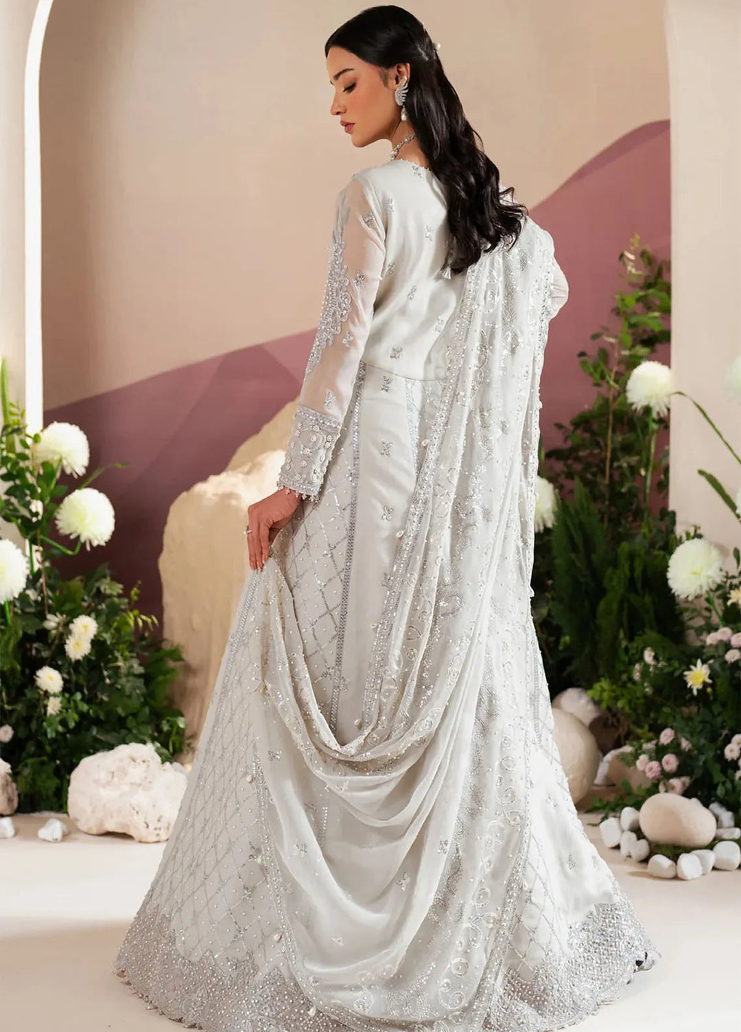 Reena by Alizeh Fashion Embroidered Chiffon Suit Unstitched 3 Piece AFB25RE D-4032 Musk - Formals Collection