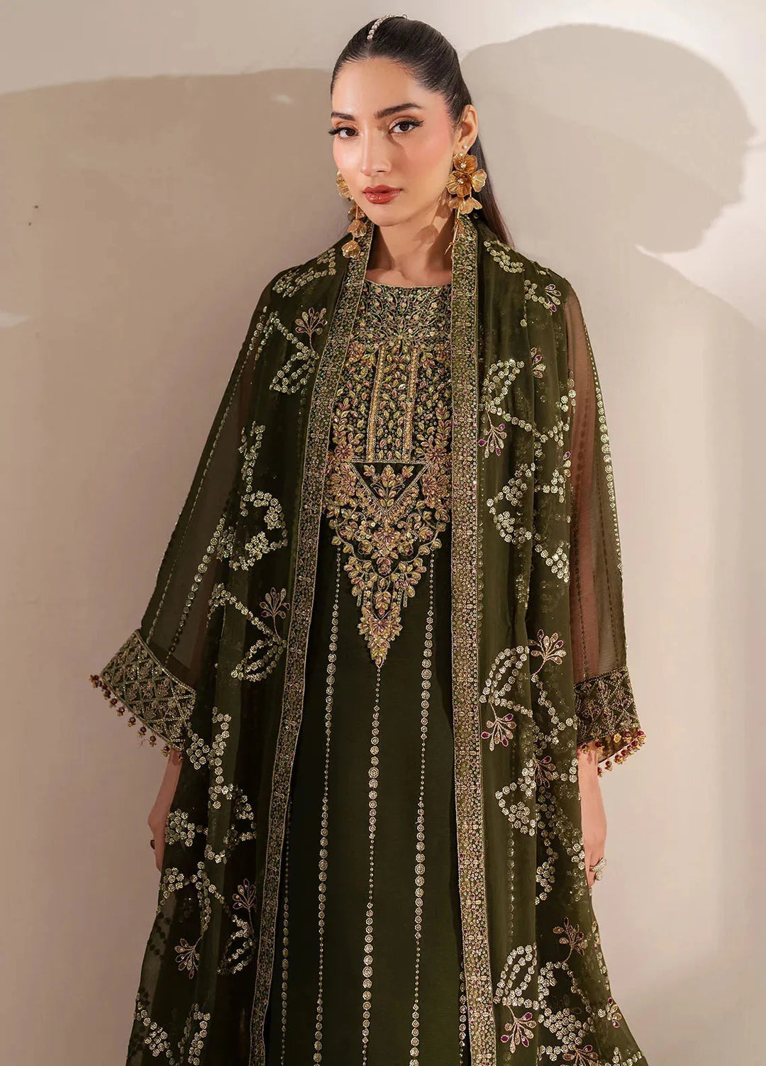 Reena by Alizeh Fashion Embroidered Chiffon Suit Unstitched 3 Piece AFB25RE D-4033 Olivia - Formals Collection