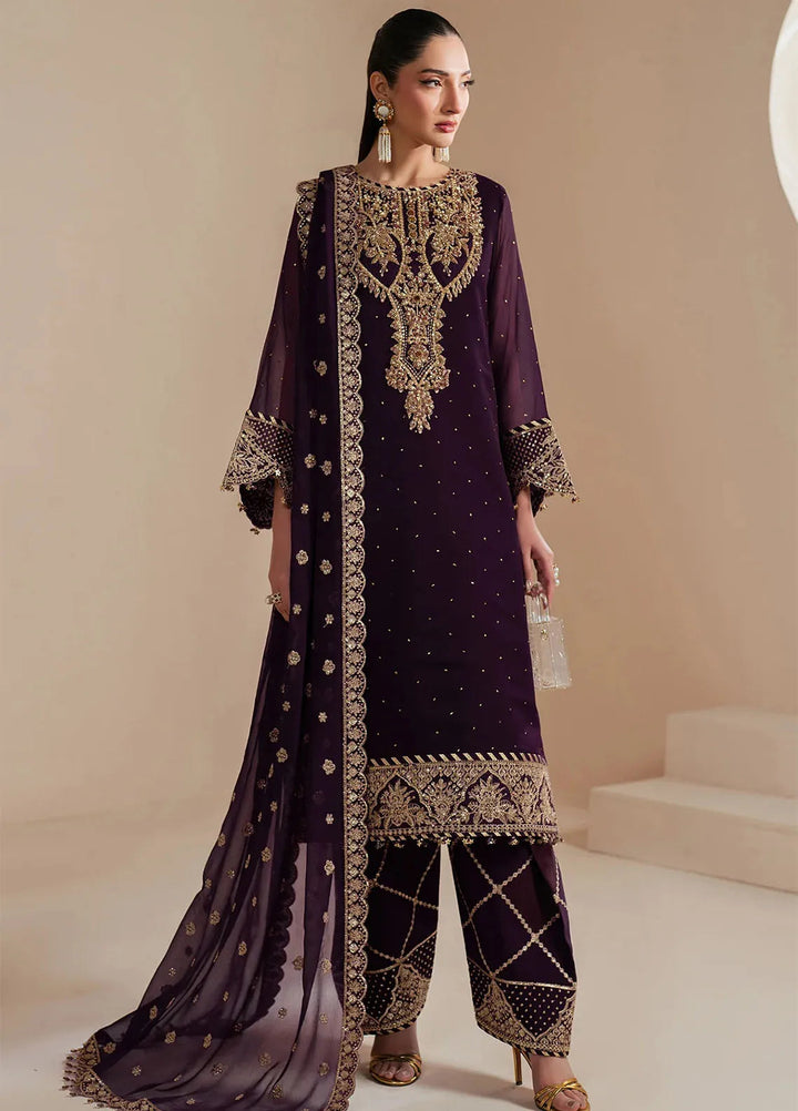 Reena by Alizeh Fashion Embroidered Chiffon Suit Unstitched 3 Piece AFB25RE D-4038 Sirus - Formals Collection