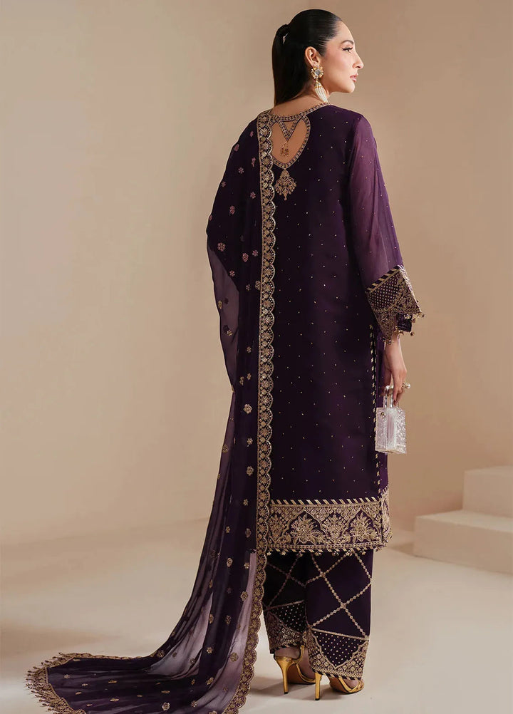 Reena by Alizeh Fashion Embroidered Chiffon Suit Unstitched 3 Piece AFB25RE D-4038 Sirus - Formals Collection