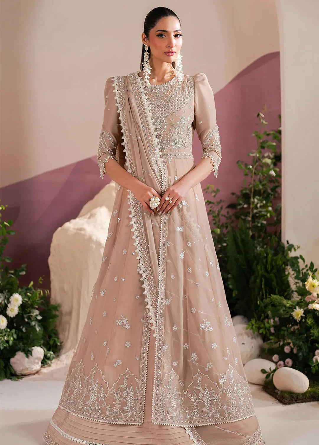 Reena by Alizeh Fashion Embroidered Chiffon Suit Unstitched 3 Piece AFB25RE D-4039 Sakura - Formals Collection