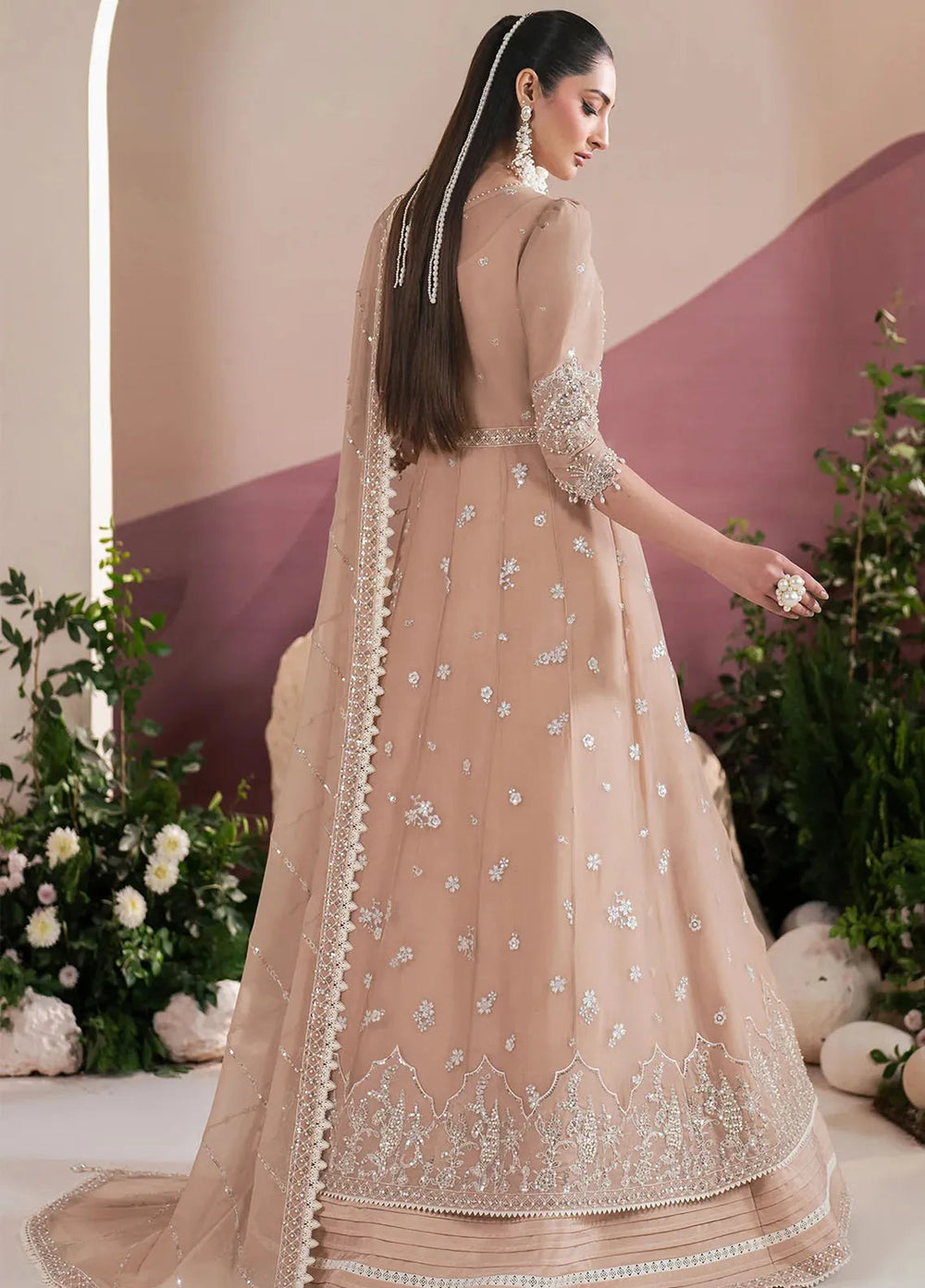 Reena by Alizeh Fashion Embroidered Chiffon Suit Unstitched 3 Piece AFB25RE D-4039 Sakura - Formals Collection