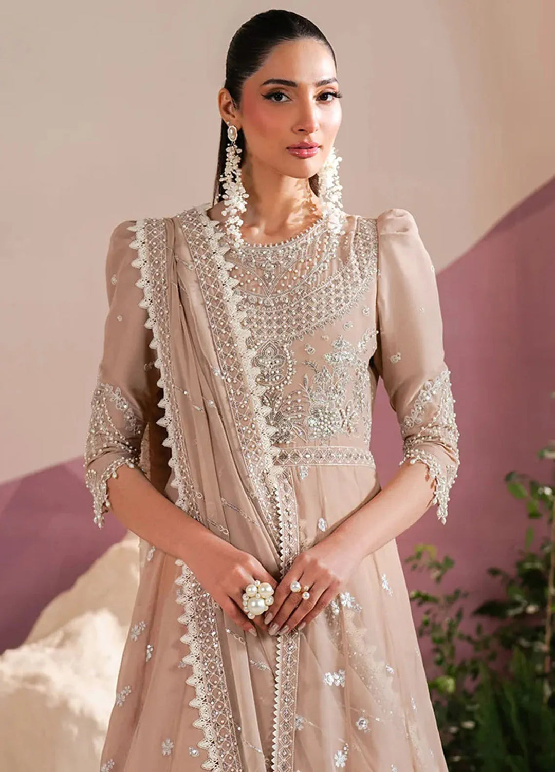 Reena by Alizeh Fashion Embroidered Chiffon Suit Unstitched 3 Piece AFB25RE D-4039 Sakura - Formals Collection