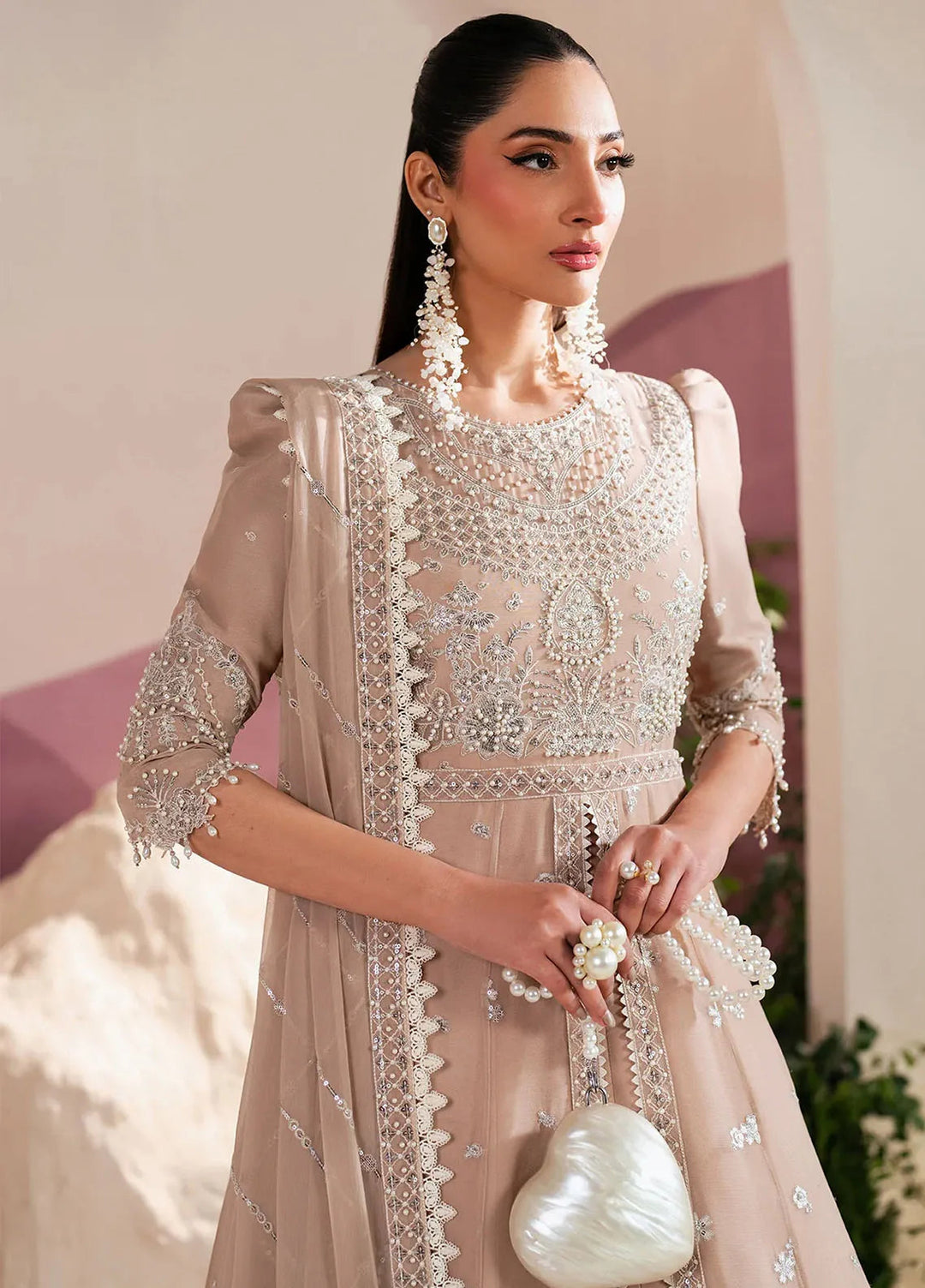 Reena by Alizeh Fashion Embroidered Chiffon Suit Unstitched 3 Piece AFB25RE D-4039 Sakura - Formals Collection