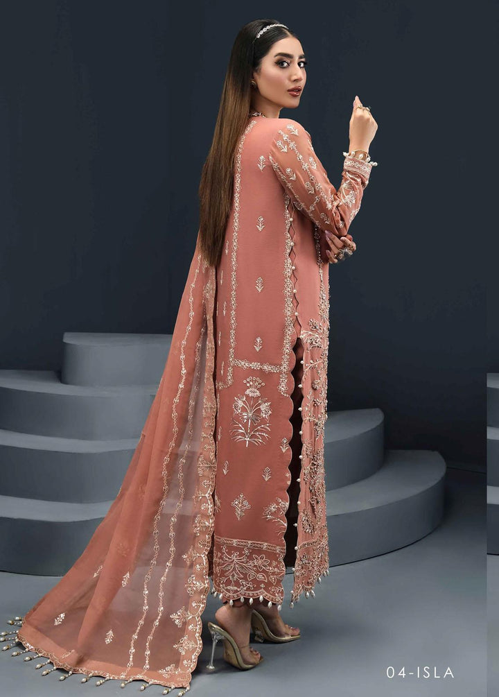 Reena By Alizeh Fashion Embroidered Chiffon Suits Unstitched 3 Piece AFB24R D-04 Isla - Luxury Collection