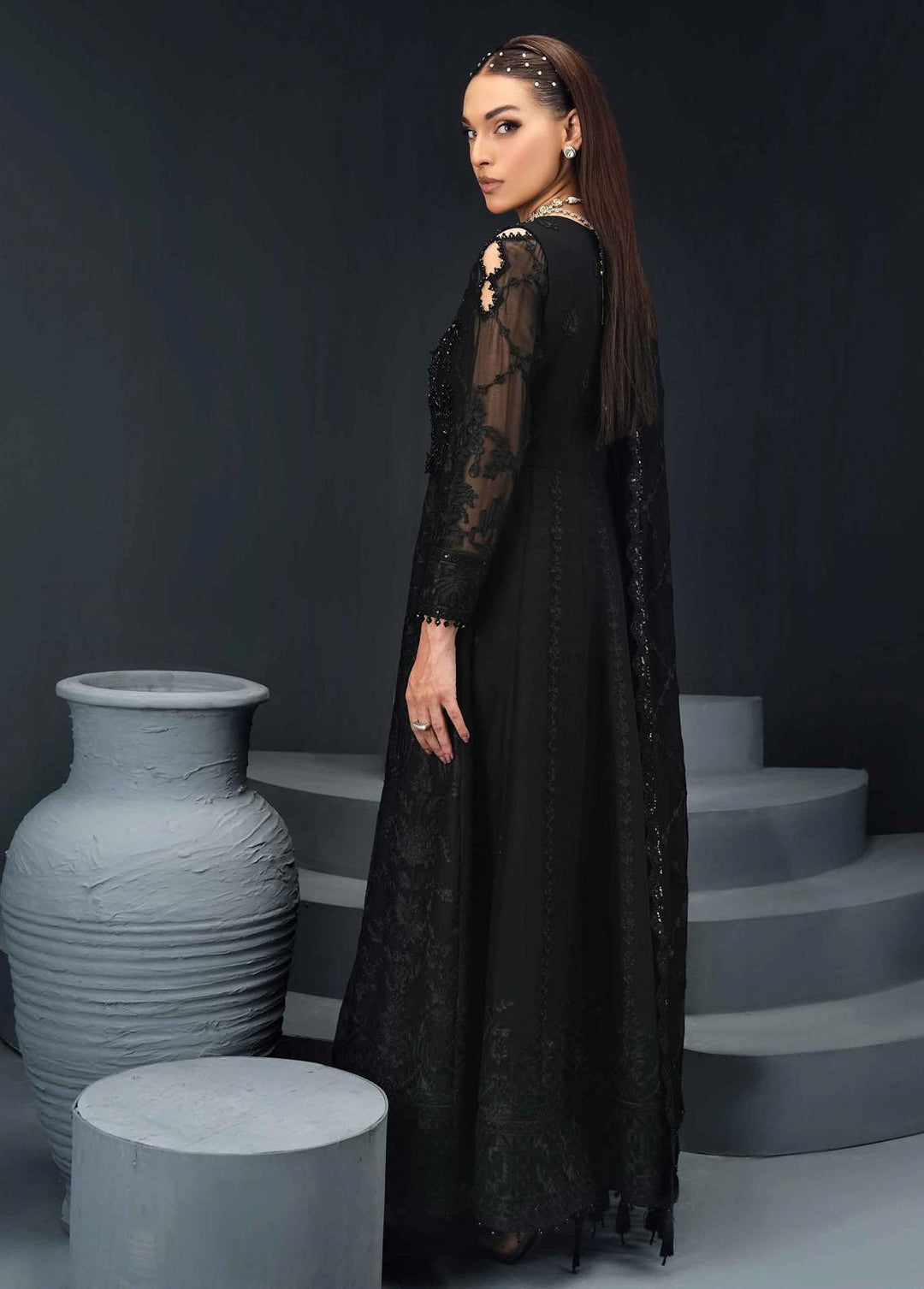 Reena By Alizeh Fashion Embroidered Chiffon Suits Unstitched 3 Piece AFB24R D-05 Zohreh - Luxury Collection