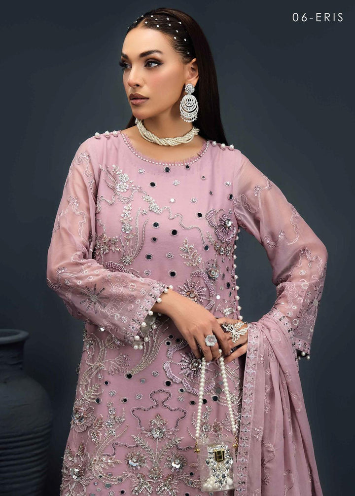 Reena By Alizeh Fashion Embroidered Chiffon Suits Unstitched 3 Piece AFB24R D-06 Eris - Luxury Collection