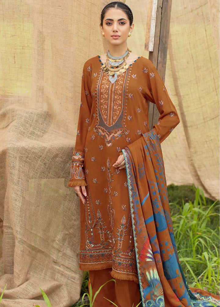 Reet By Ramsha Embroidered Karandi Suits Unstitched 3 Piece RSH22-R6 R-605 - Luxury Collection