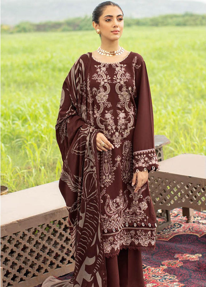Reet By Ramsha Embroidered Karandi Suits Unstitched 3 Piece RSH22-R6 R-608 - Luxury Collection