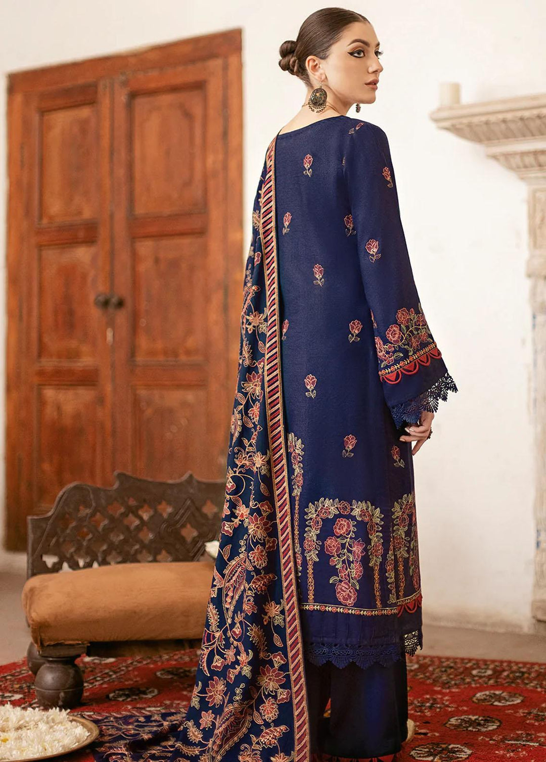 Reet By Ramsha Embroidered Karandi Suits Unstitched 3 Piece RSH22-R8 R-801 - Luxury Collection