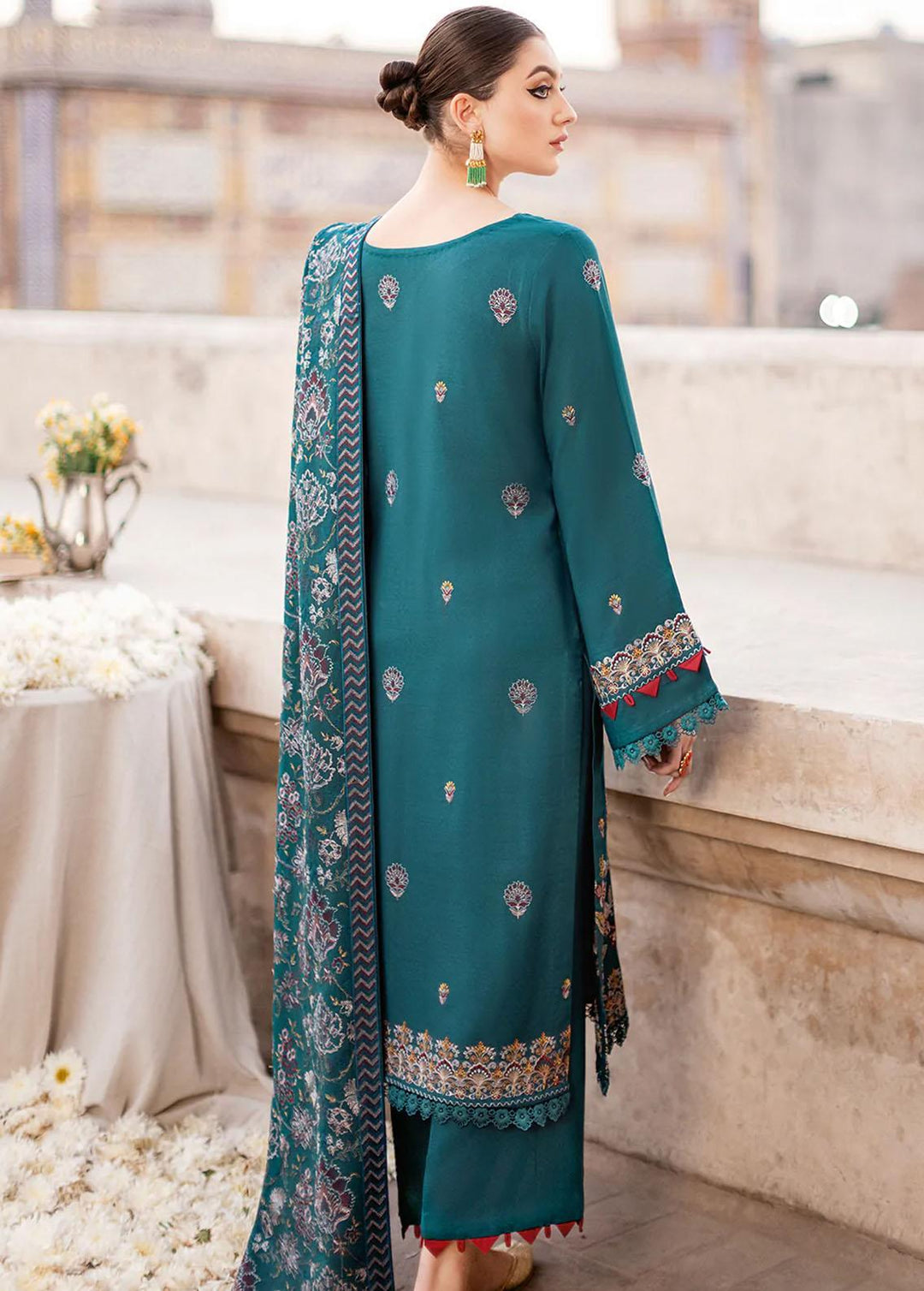 Reet By Ramsha Embroidered Karandi Suits Unstitched 3 Piece RSH22-R8 R-804 - Luxury Collection