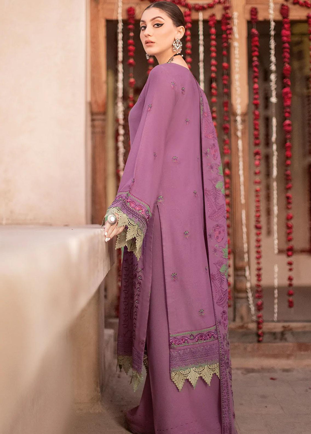 Reet By Ramsha Embroidered Karandi Suits Unstitched 3 Piece RSH22-R8 R-807 - Luxury Collection