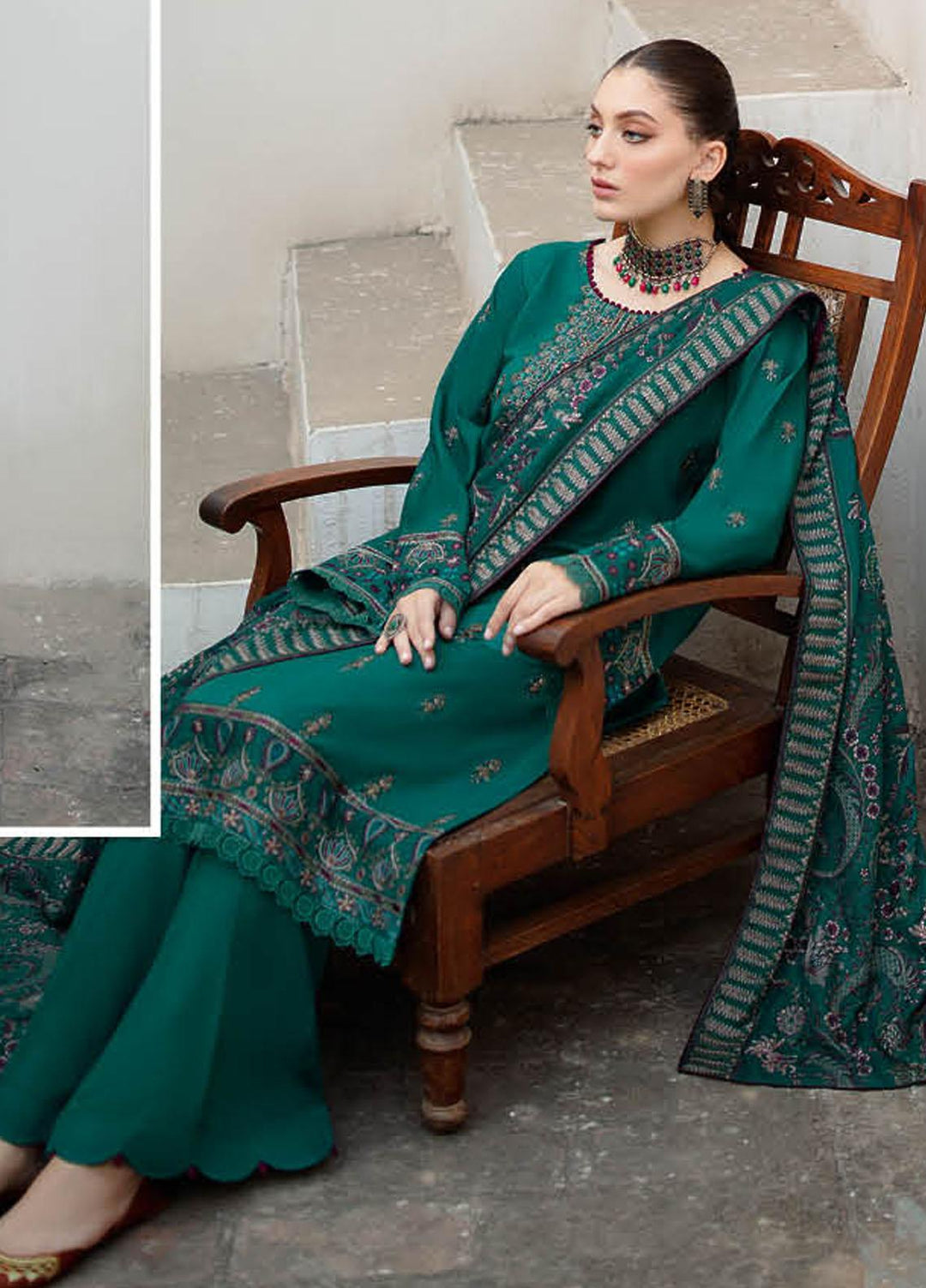 Reet By Ramsha Embroidered Karandi Suits Unstitched 3 Piece RSH22-R7 R-701 - Winter Collection