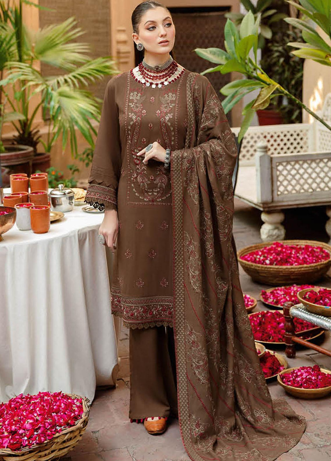 Reet By Ramsha Embroidered Karandi Suits Unstitched 3 Piece RSH22-R7 R-706 - Winter Collection