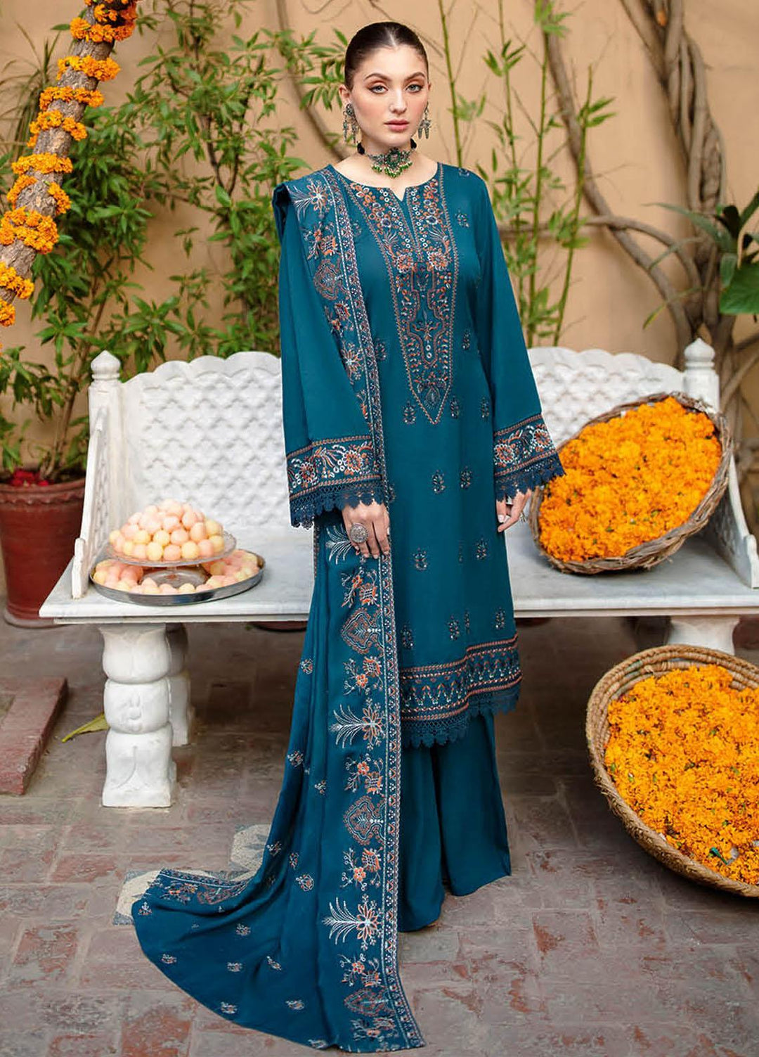 Reet By Ramsha Embroidered Karandi Suits Unstitched 3 Piece RSH22-R7 R-707 - Winter Collection