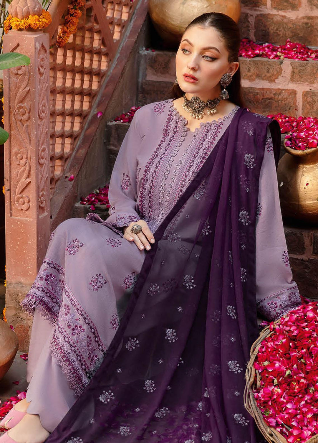 Reet By Ramsha Embroidered Karandi Suits Unstitched 3 Piece RSH22-R7 R-708 - Winter Collection