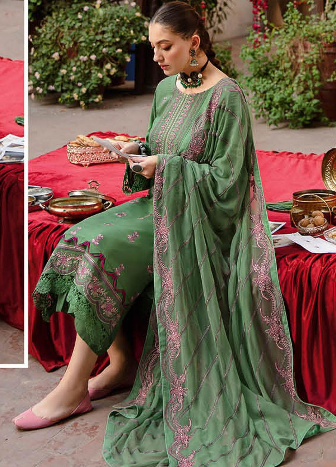 Reet By Ramsha Embroidered Karandi Suits Unstitched 3 Piece RSH22-R7 R-710 - Winter Collection