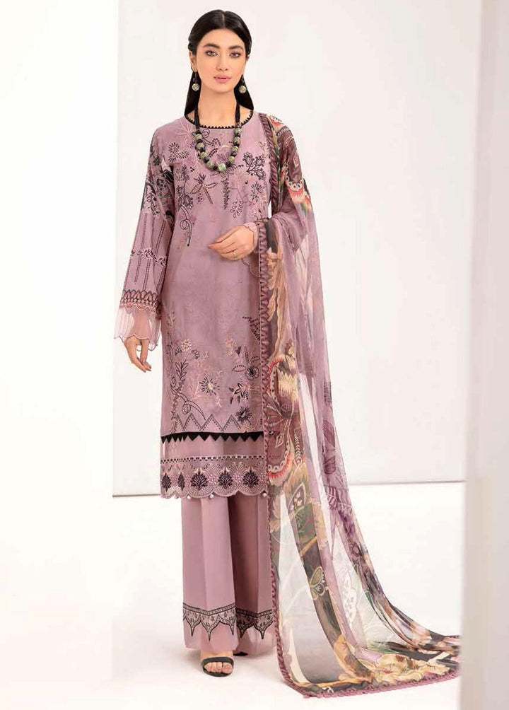 Reet By Ramsha Embroidered Lawn Suits Unstitched 3 Piece RSH22-R4 R-402 - Luxury Collection