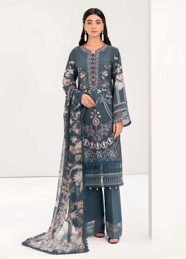 Reet By Ramsha Embroidered Lawn Suits Unstitched 3 Piece RSH22-R4 R-406 - Luxury Collection