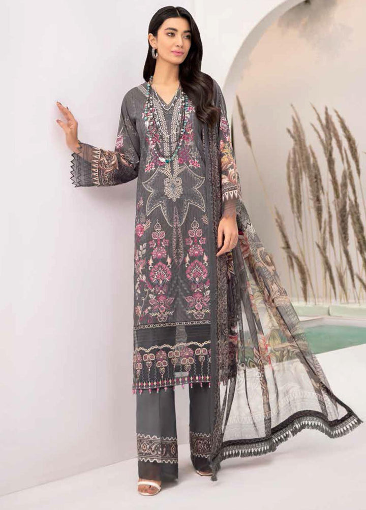 Reet By Ramsha Embroidered Lawn Suits Unstitched 3 Piece RSH22-R4 R-408 - Luxury Collection