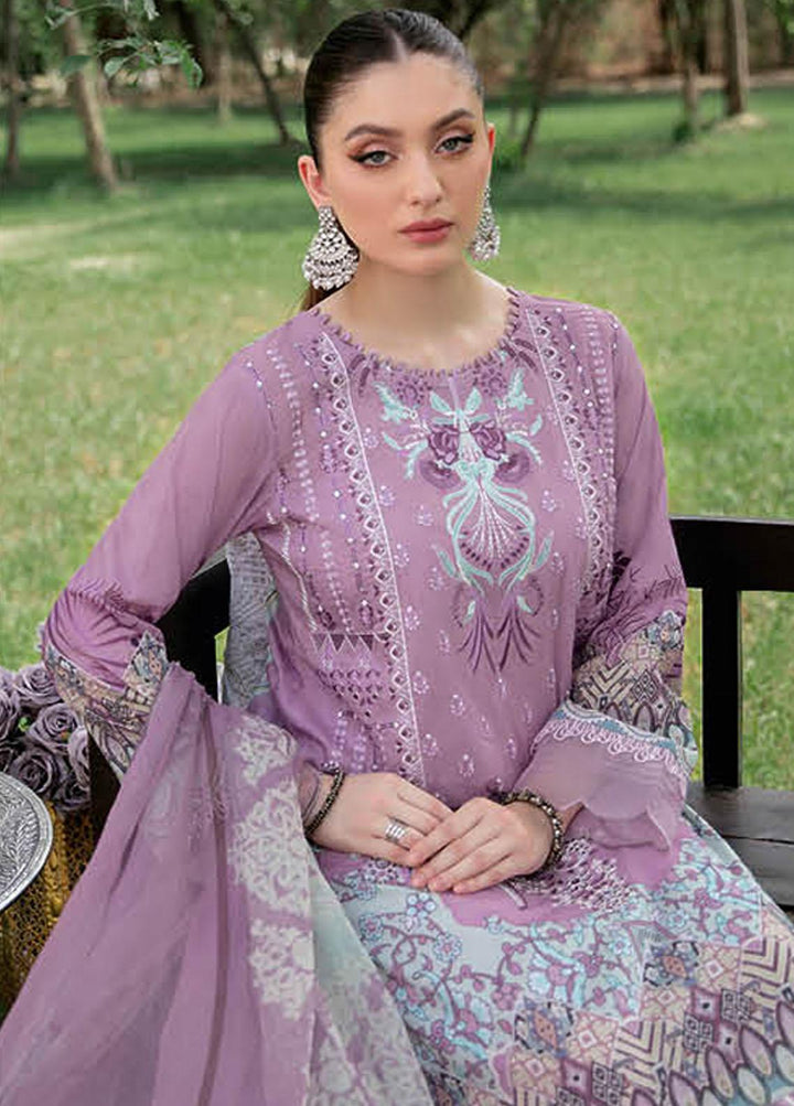 Reet By Ramsha Embroidered Lawn Suits Unstitched 3 Piece RSH22-R5 R-503 - Luxury Collection