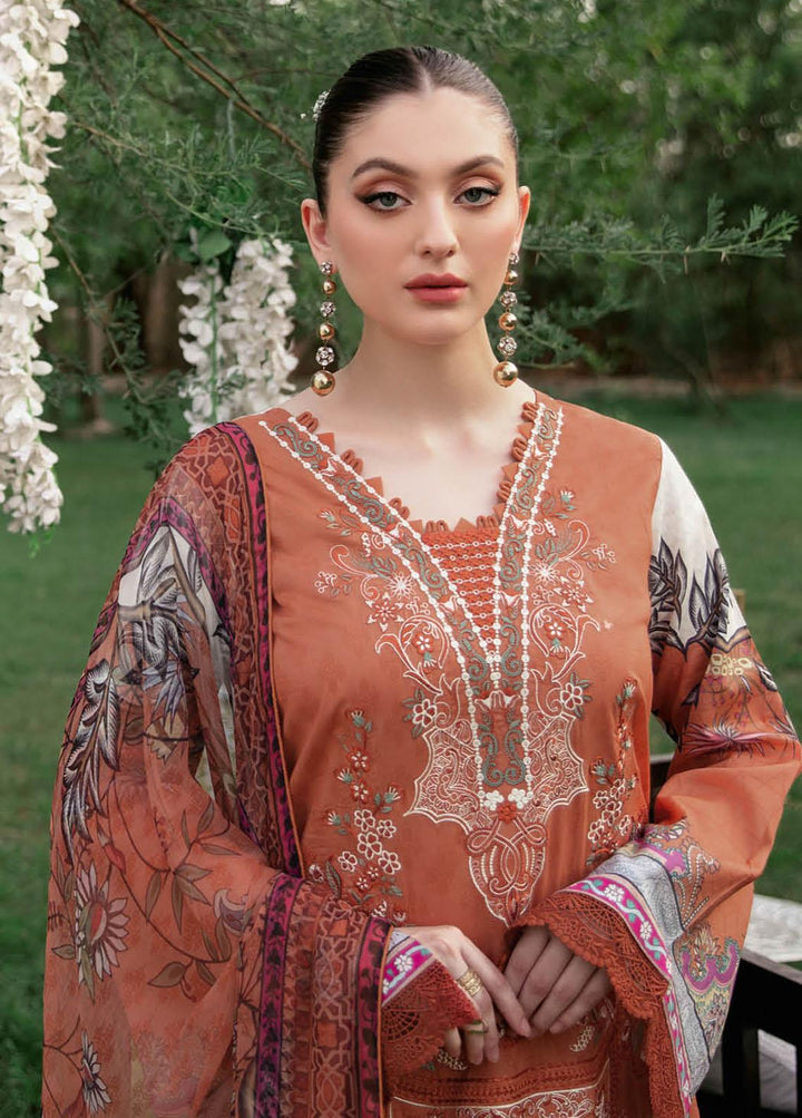 Reet By Ramsha Embroidered Lawn Suits Unstitched 3 Piece RSH22-R5 R-505 - Luxury Collection