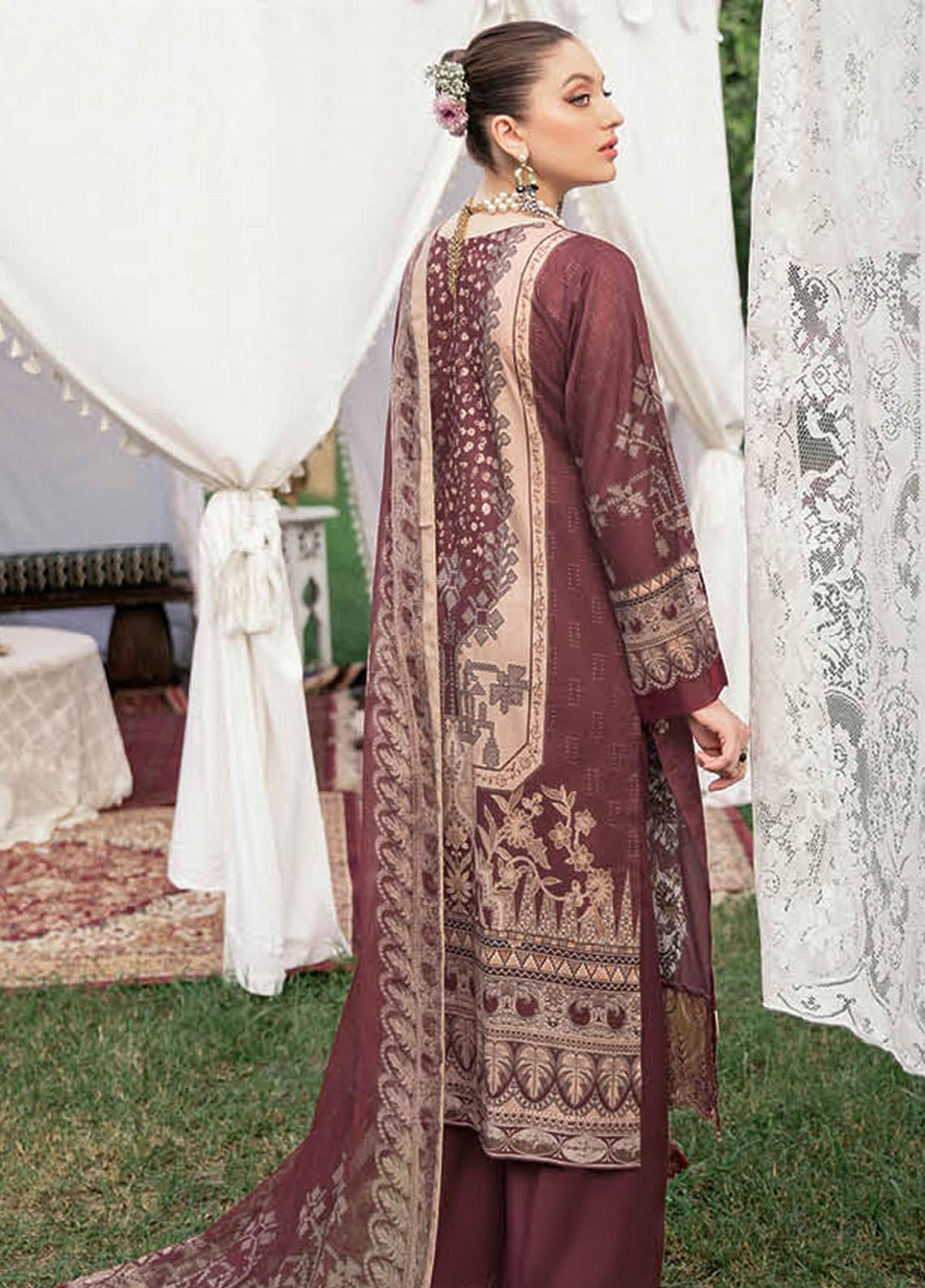 Reet By Ramsha Embroidered Lawn Suits Unstitched 3 Piece RSH22-R5 R-508 - Luxury Collection