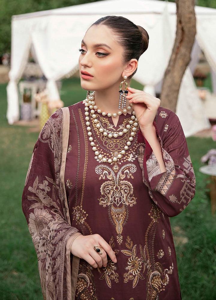 Reet By Ramsha Embroidered Lawn Suits Unstitched 3 Piece RSH22-R5 R-508 - Luxury Collection