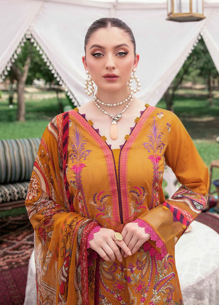Reet By Ramsha Embroidered Lawn Suits Unstitched 3 Piece RSH22-R5 R-512 - Luxury Collection