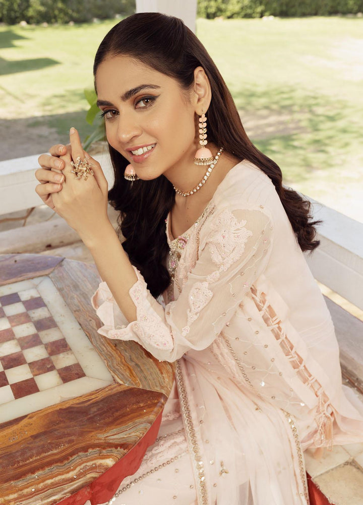 Shamooz Luxury Pret  Chiffon 3 Piece Suit Pink Tone SEM-0417