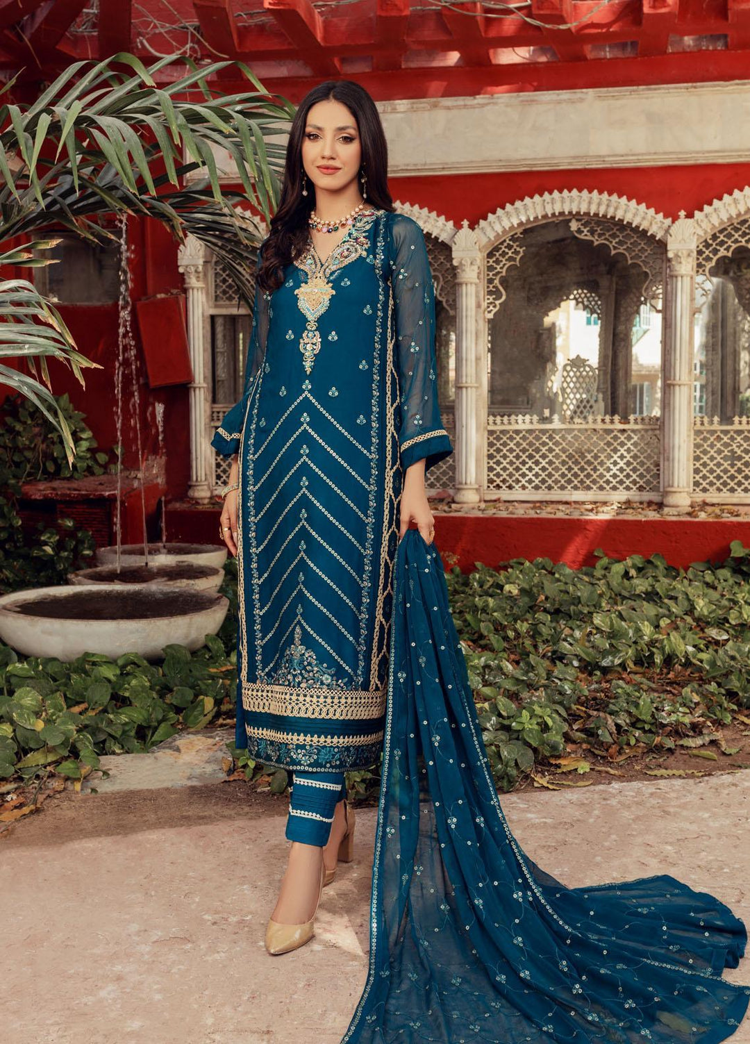 Shamooz Luxury Pret  Chiffon 3 Piece Suit Ruhi SEM-0433