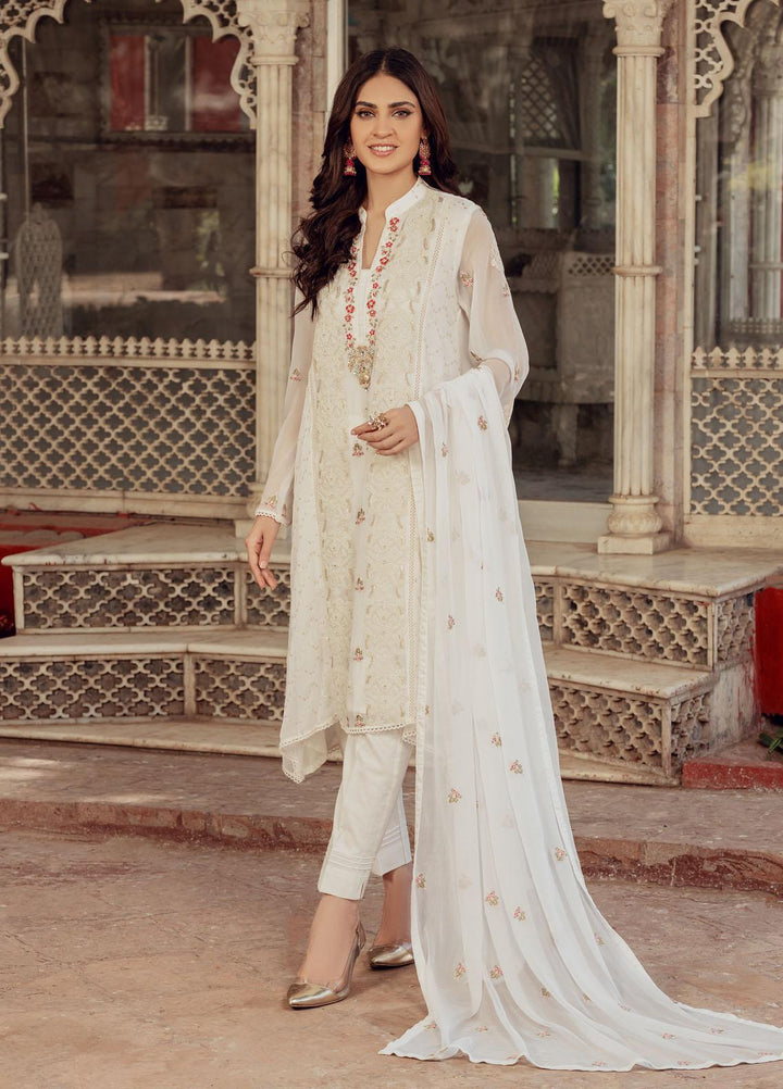 Shamooz Luxury Pret  Chiffon 3 Piece Suit Ivory-Thread SEM-0422