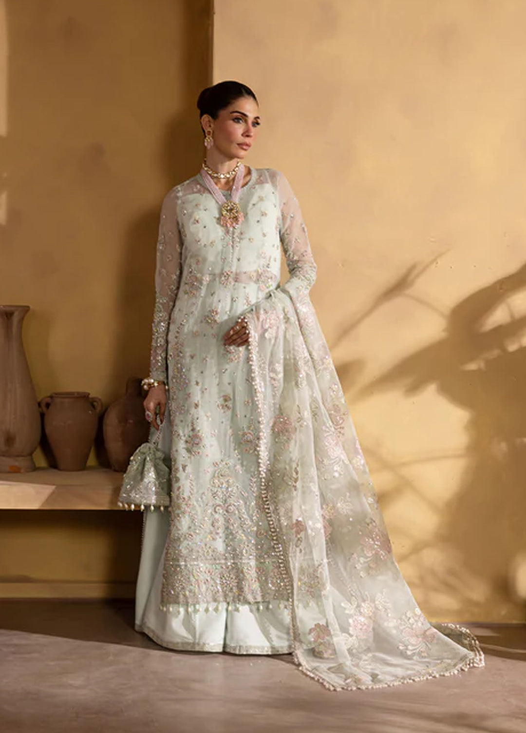 Regalia by Emaan Adeel Embroidered Organza Suits Unstitched 3 Piece EA25RL Celestia - Formals Collection