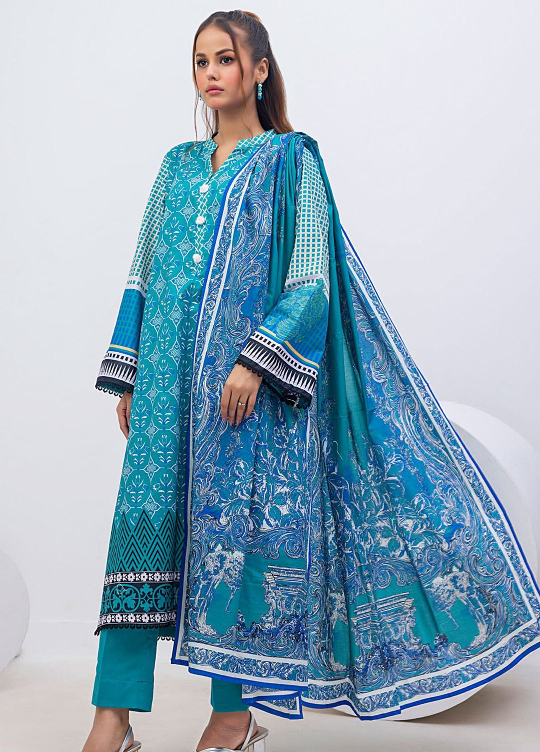 Regalia by Gul Ahmed Printed Lawn Suits Unstitched 3 Piece GA24RG RG-32155 - Summer Collection