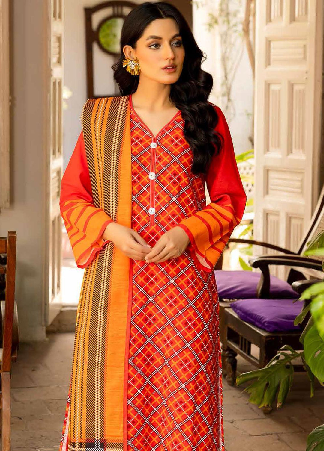 Regalia By Gul Ahmed Printed Khaddar Suits Unstitched 3 Piece GA22-WR2 WR-1122023 - Winter Collection