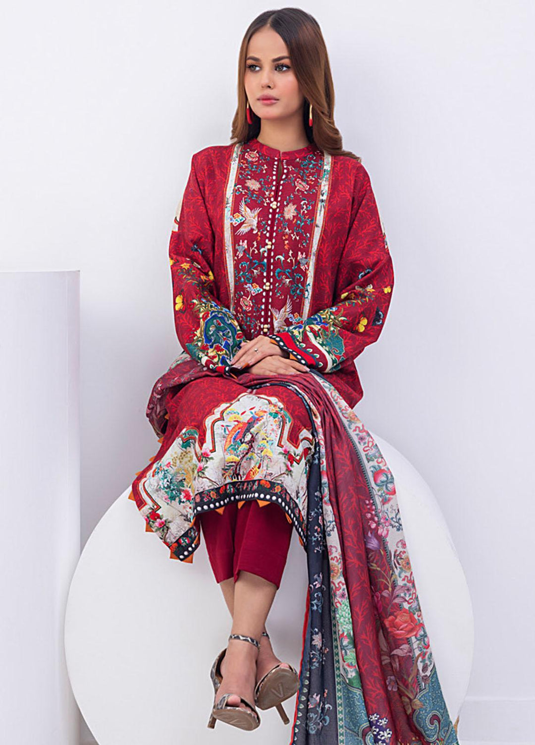Regalia By Gul Ahmed Printed Khadddar Suits Unstitched 3 Piece GA23RG WRF-32014 - Winter Collection