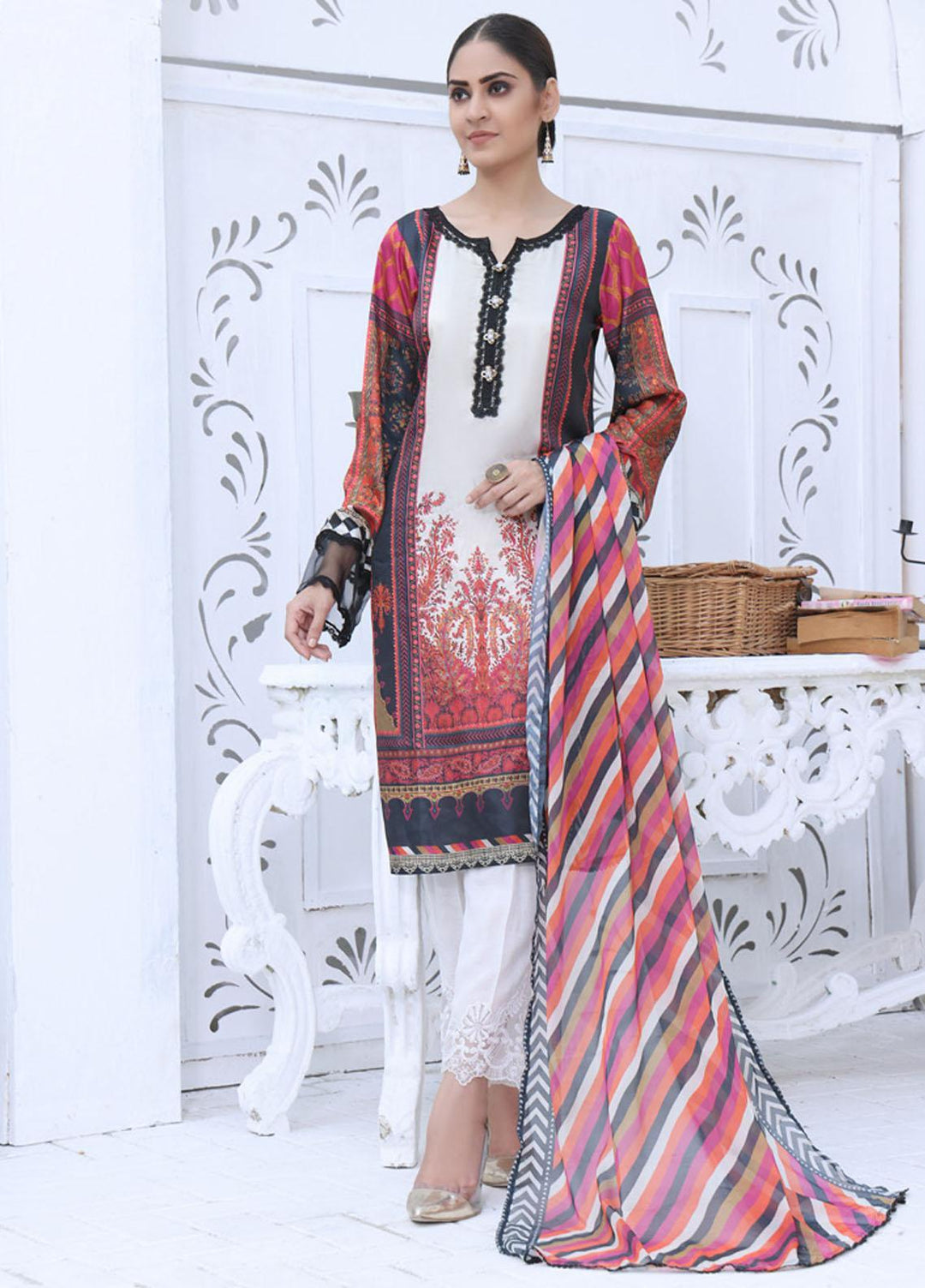 Ravishing By Regalia Textiles Printed Charmeuse Silk Suits Unstitched 2 Piece RGT22RC D12 - Winter Collection