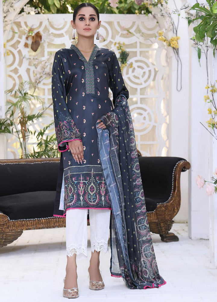Ravishing By Regalia Textiles Printed Charmeuse Silk Suits Unstitched 2 Piece RGT22RC D4 - Winter Collection
