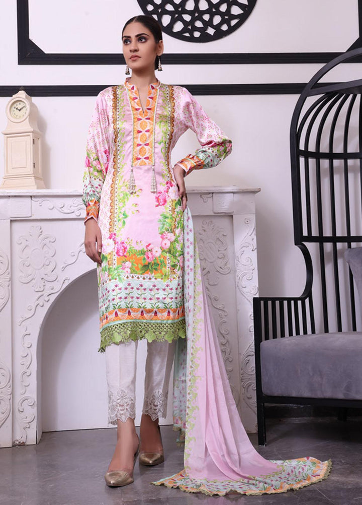 Ravishing By Regalia Textiles Printed Charmeuse Silk Suits Unstitched 2 Piece RGT22RC D6 - Winter Collection