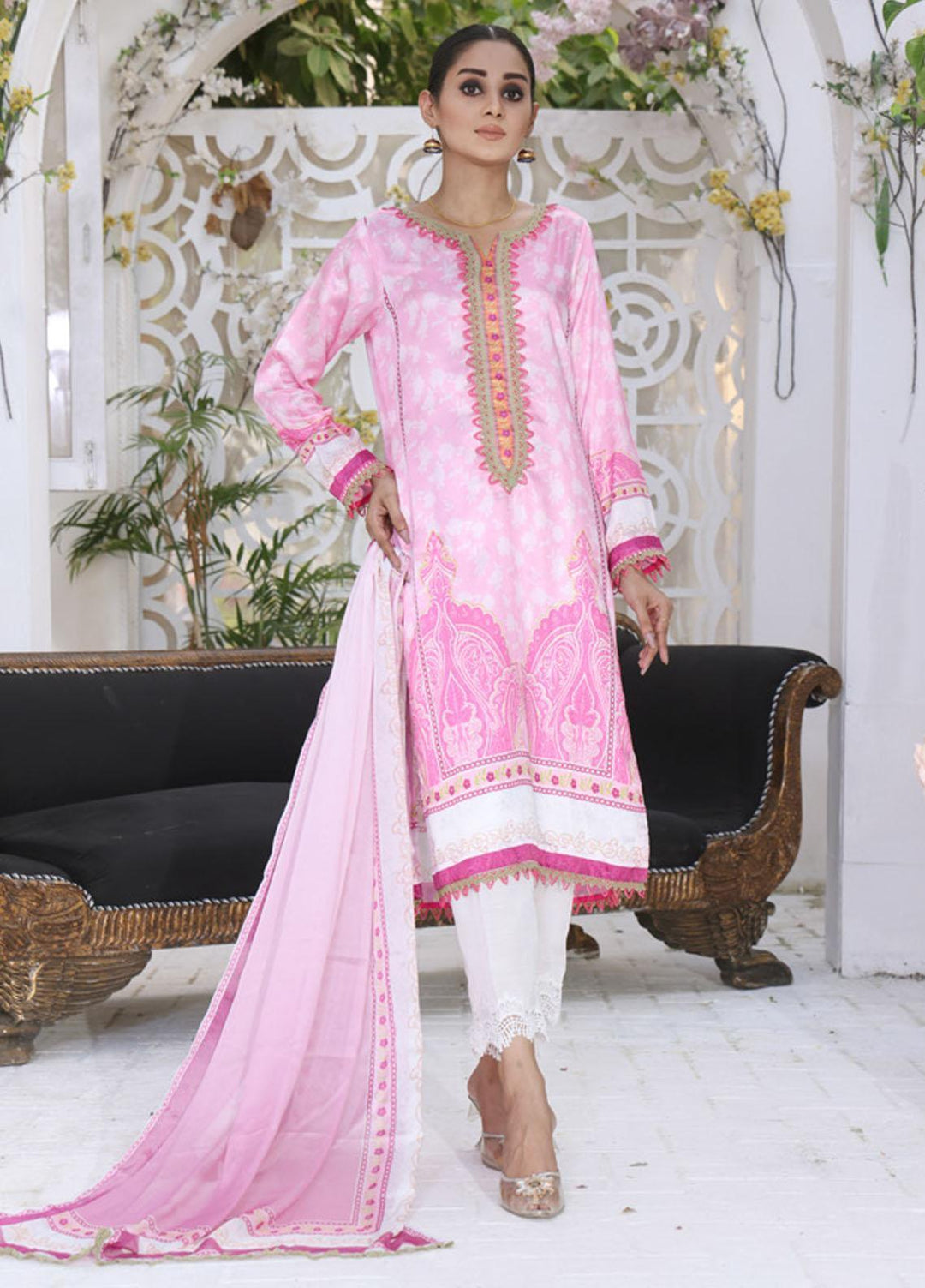 Ravishing By Regalia Textiles Printed Charmeuse Silk Suits Unstitched 2 Piece RGT22RC D7 - Winter Collection