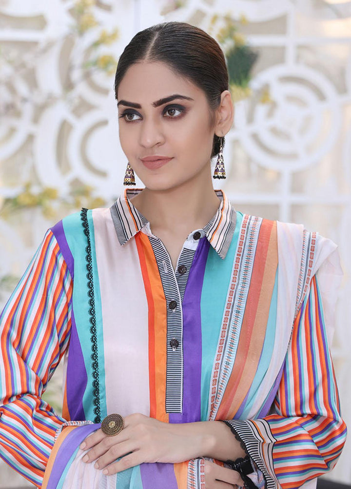 Ravishing By Regalia Textiles Printed Charmeuse Silk Suits Unstitched 2 Piece RGT22RC D8 - Winter Collection