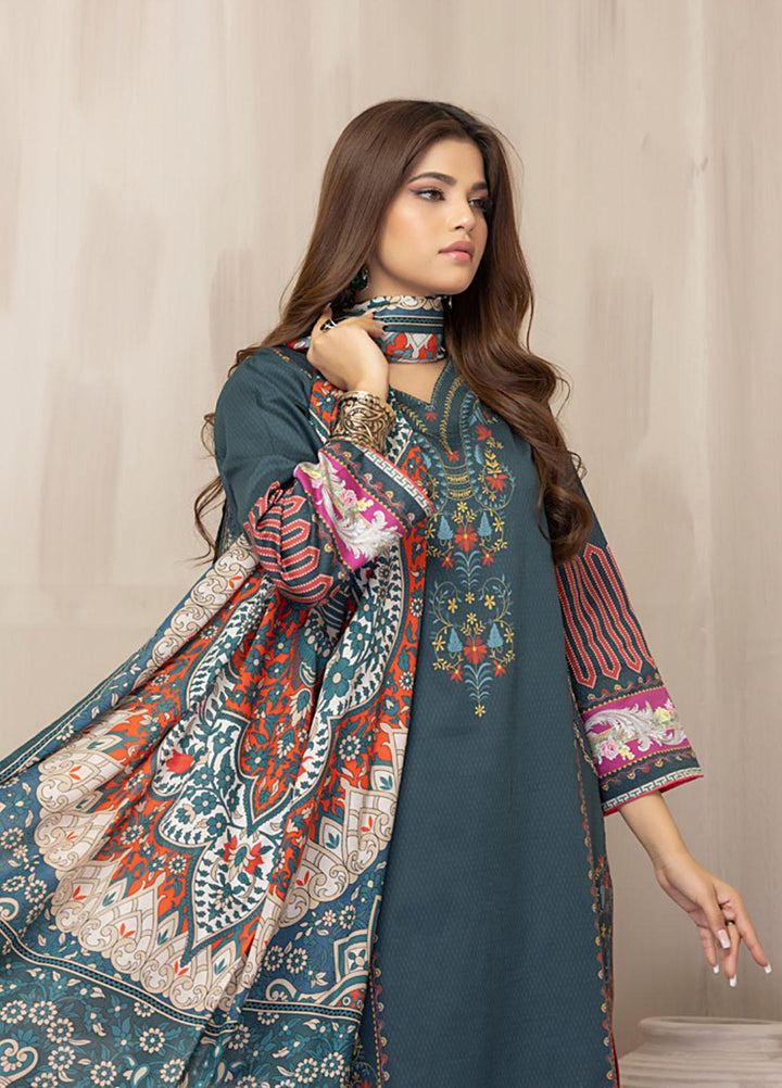 Regalia Textiles Printed Cotton Satin Suits Unstitched 3 Piece RGT22CS D1 - Festive Collection