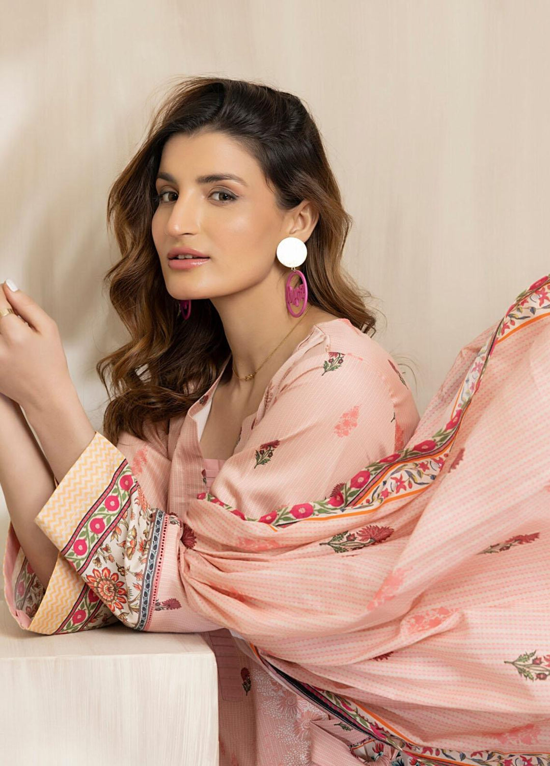 Regalia Textiles Printed Cotton Satin Suits Unstitched 3 Piece RGT22CS D3 - Festive Collection