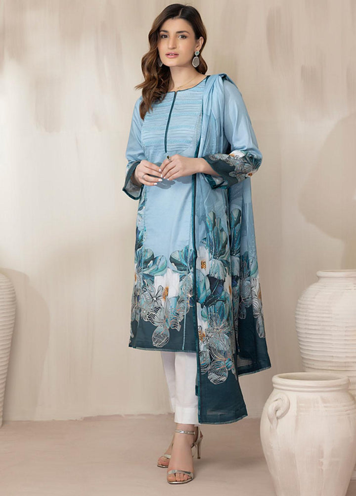 Regalia Textiles Printed Cotton Satin Suits Unstitched 3 Piece RGT22CS D4 - Festive Collection