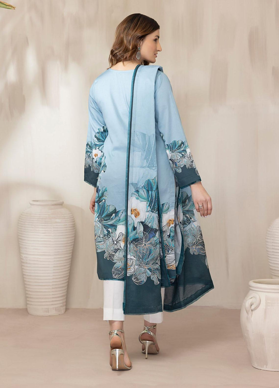 Regalia Textiles Printed Cotton Satin Suits Unstitched 3 Piece RGT22CS D4 - Festive Collection