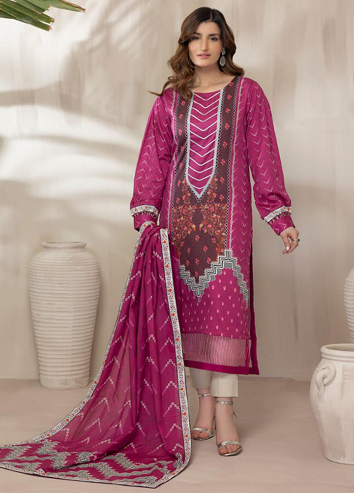 Regalia Textiles Printed Cotton Satin Suits Unstitched 3 Piece RGT22CS D5 - Festive Collection
