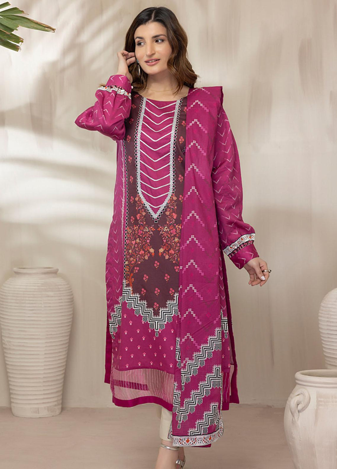 Regalia Textiles Printed Cotton Satin Suits Unstitched 3 Piece RGT22CS D5 - Festive Collection