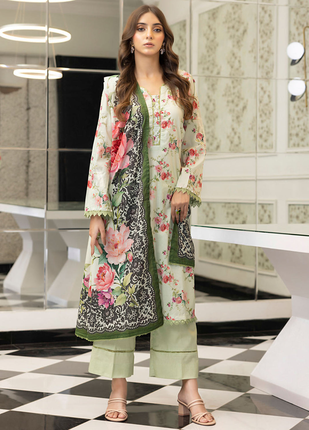 Regalia Textiles Digital Printed Lawn Suits Unstitched 3 Piece RGT25S19 D-09 - Summer Collection