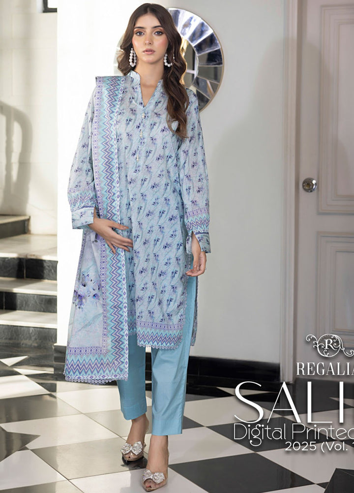 Regalia Textiles Digital Printed Lawn Suits Unstitched 3 Piece RGT25S19 D-10 - Summer Collection